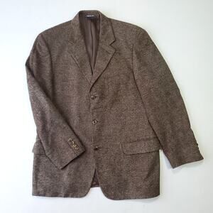 Vito Rufolo Italy Wool Polyacrylic Blazer Jacket Sport Coat Soft Brown Sz 42R